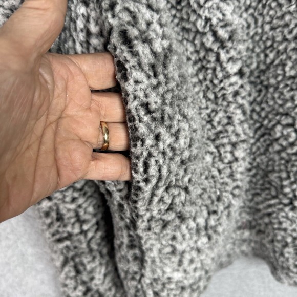 Altar’d State Jacket Womens Large Gray Wubby Teddy Sherpa Quarter Zip Pullover - Picture 7 of 11